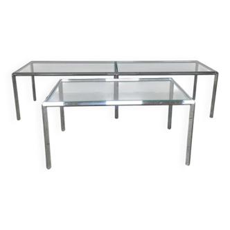 Tables d'appoint chromées du milieu du siècle série Converta Herman Miller