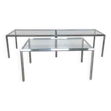 Midcentury chrome sidetables Converta serie Herman Miller