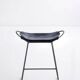 Tabouret de cuisine contemporain Organic Acier noir et cuir bleu marine