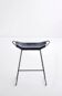 Contemporary kitchen stool Organic Black steel and navy blue leather
