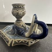 Zoomorphic candlestick, Choisy le Roi Boulenger, in the shape of an elephant, 19th century