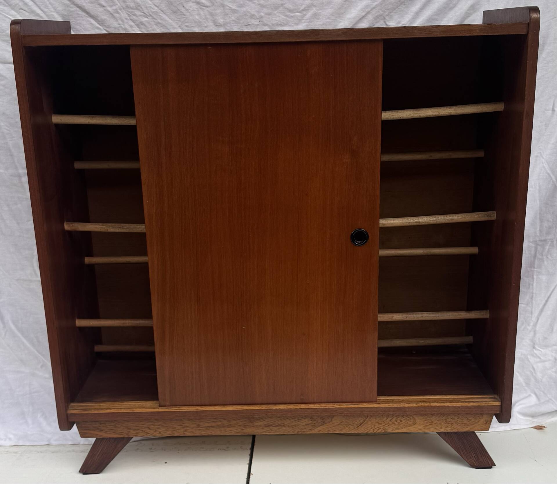 Vintage shoe cabinet with tapered legs