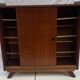 Vintage shoe cabinet with tapered legs