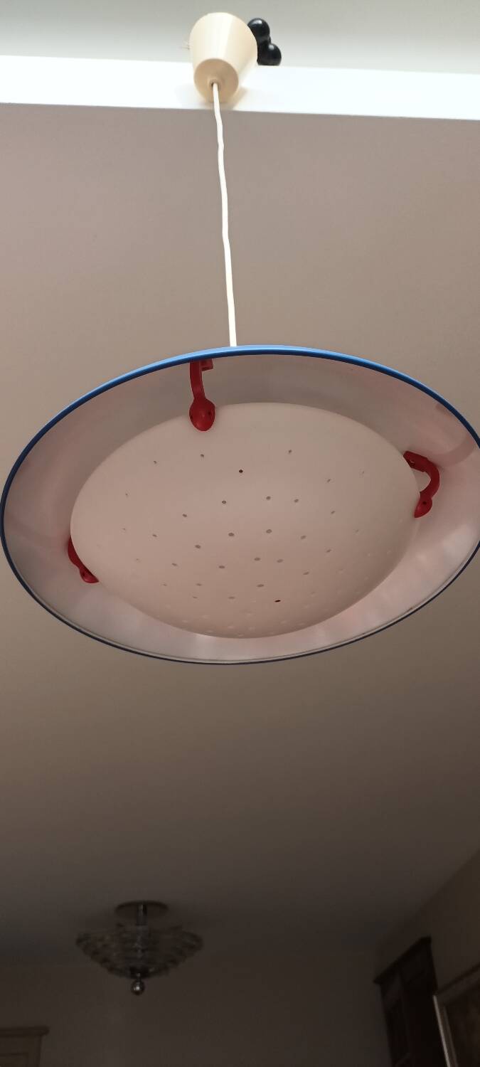 Ikea chandelier, memphis blue
