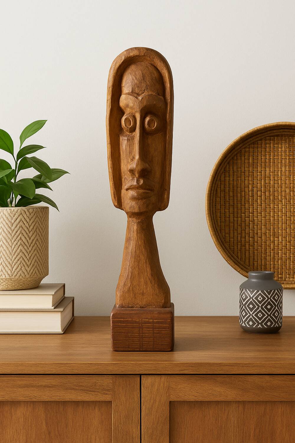 Large ethnic wooden sculpture