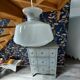 Suspension opaline vintage gris poudrée