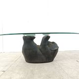 Stone bear shaped coffee table, 1970s