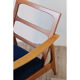 Scandinavian armchair in wood and velvet circa 1960
