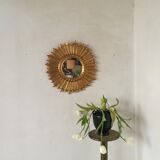 Mirror sun gilded wood