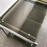 Desserte tray smoky grey glass