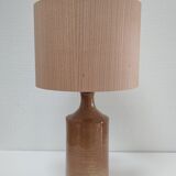 Lamp foot glazed stoneware ochre and vintage cylindrical cream