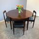 Set of 6 Lübke chairs, rosewood and black faux leather, 1960s