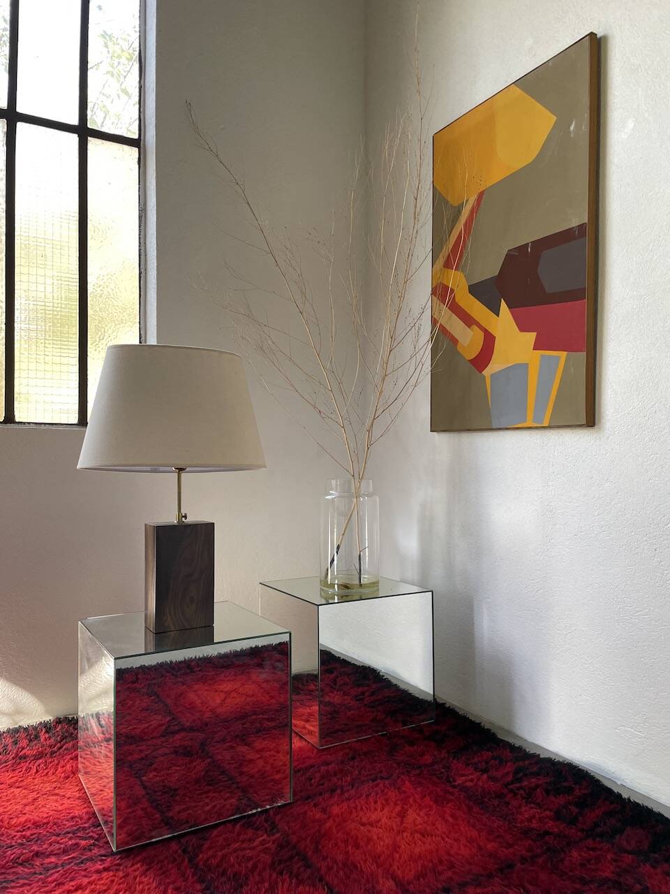 1950s wooden table lamp