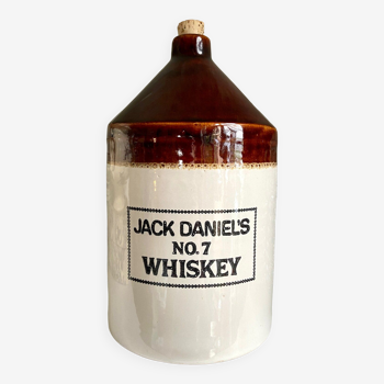 Bottle "Jack Daniel's" in beige and brown glazed stoneware