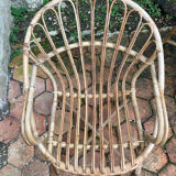 Pair of vintage rattan armchairs