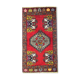 Red rug handwoven wool tukish carpet area rug 49x90cm