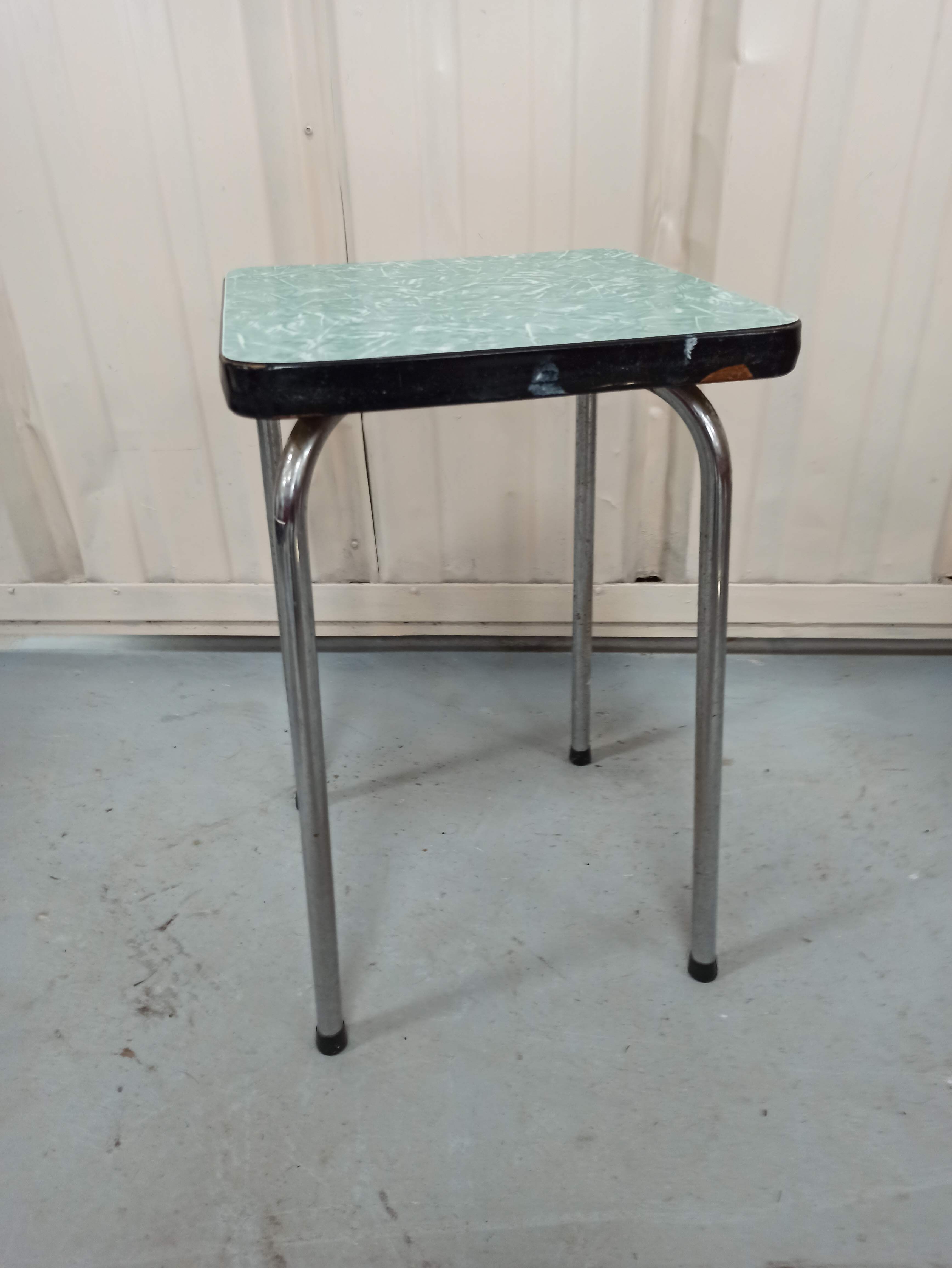 Green Formica stool