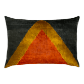 Coussin velours soie Ikat, 40x60 cm