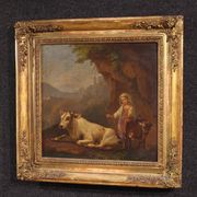 Peinture bucolique antique du 19ème siècle
