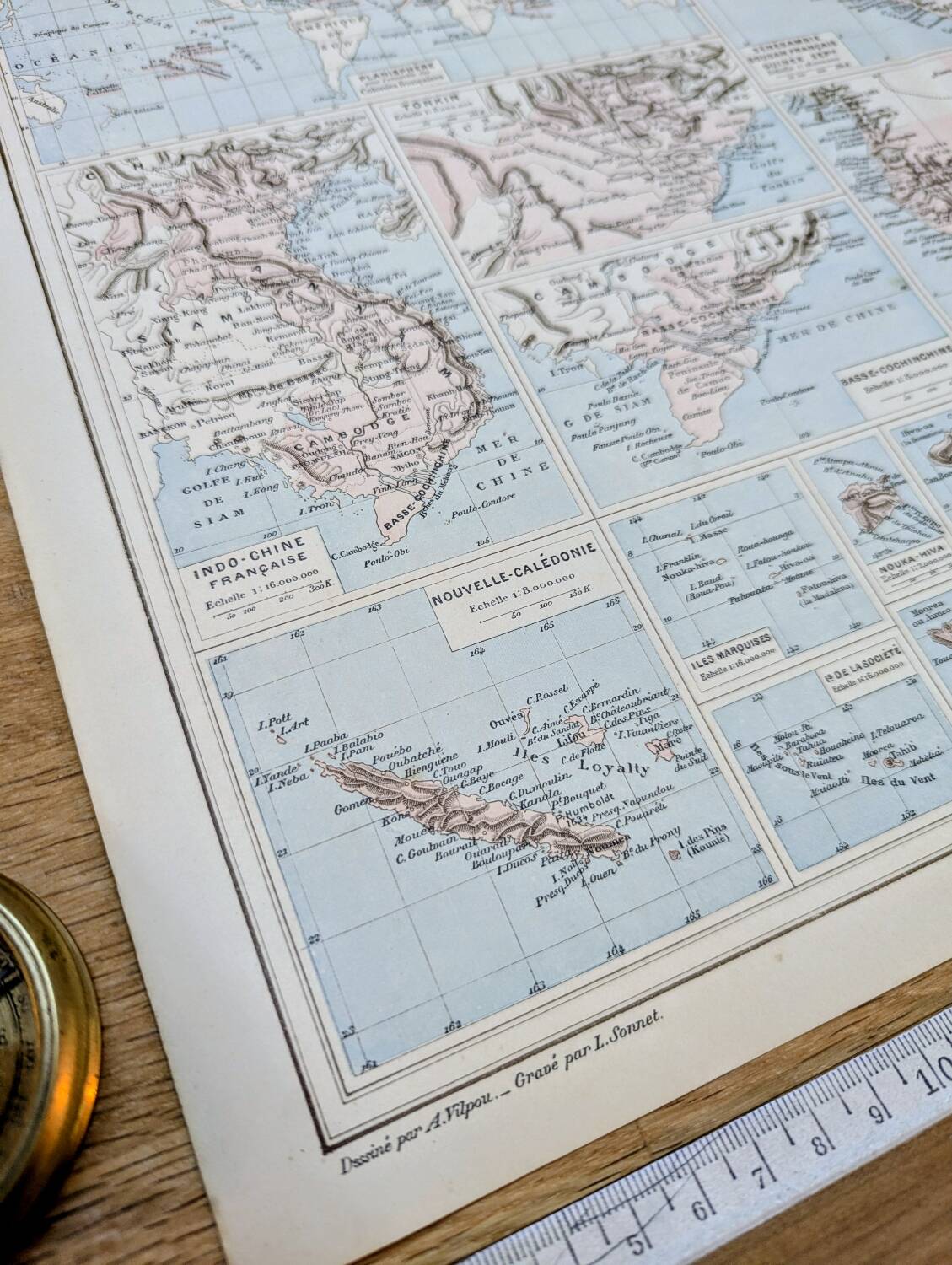 The French Empire, original map printed in 1892.