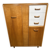 Rare garde-robe pour homme G-Plan E. Gomme en chêne Compactum vers 1950-1960