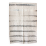 Handwoven rug - White and black lines - recycled cotton - 170 x 240 cm