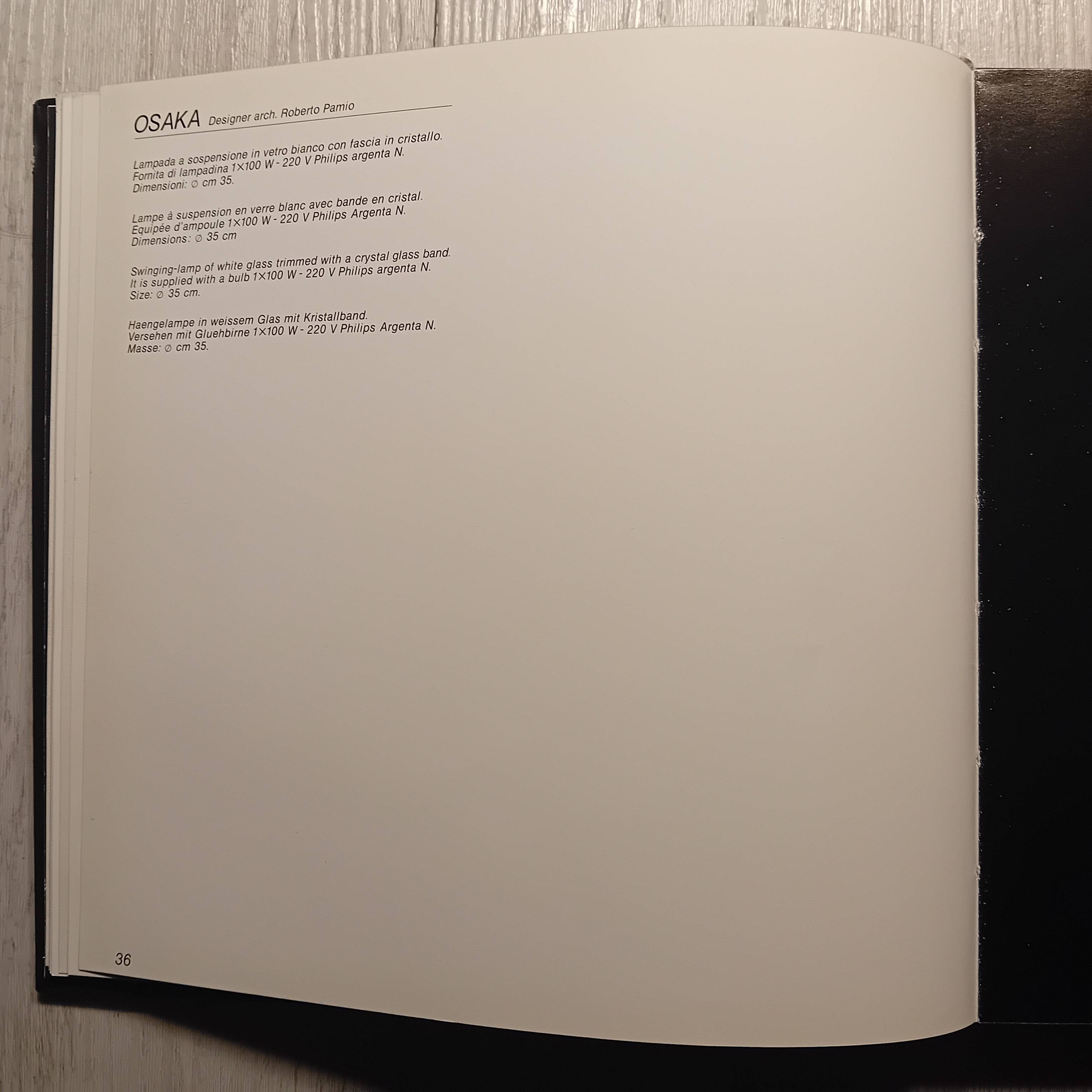 Osaka Pendant Lamp, Roberto Pamio, Circa 1970