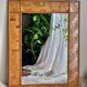 Italian mirror in woven rattan and sewn bamboo, 1970s