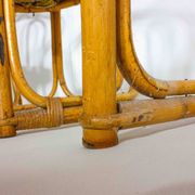 Ensemble funky de cinq chaises en bambou des années 60