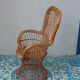 Emmanuelle armchair for child rattan and wicker vintage 1960