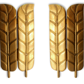 Applies in bronze "feathers"