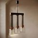 Czechoslovak brutalist light fixture, mid-century ceiling lighting, 1970s