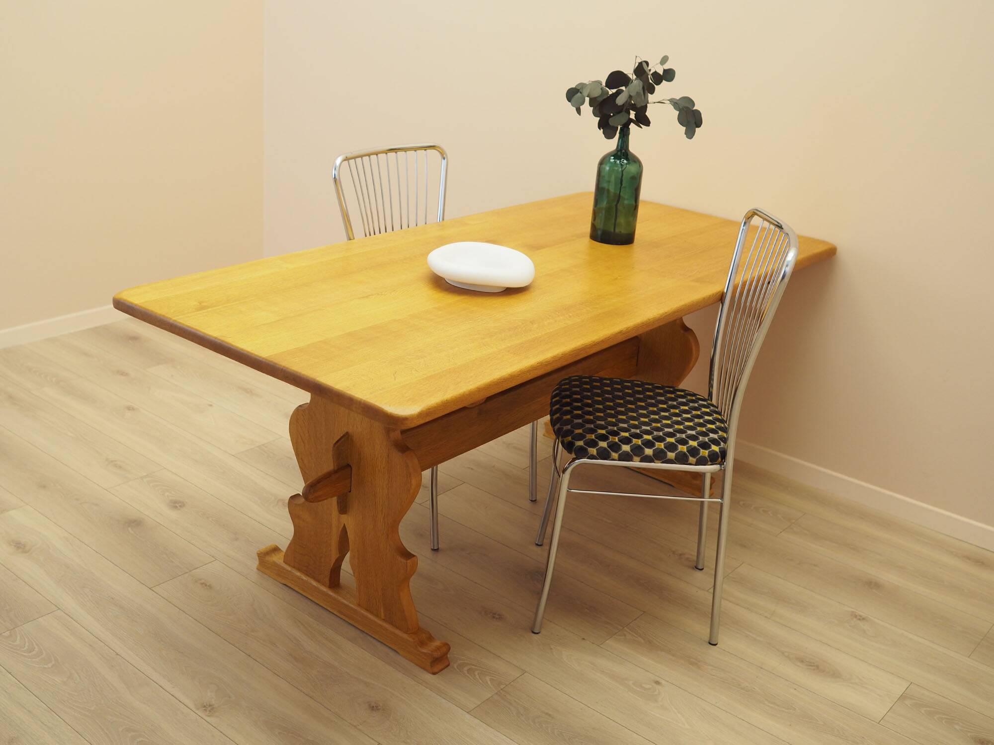 Table à manger en chêne massif, design danois, années 1960