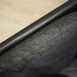Black leather sofa, Danish design, 1960s, manufacturer: Eran Møbler, design
