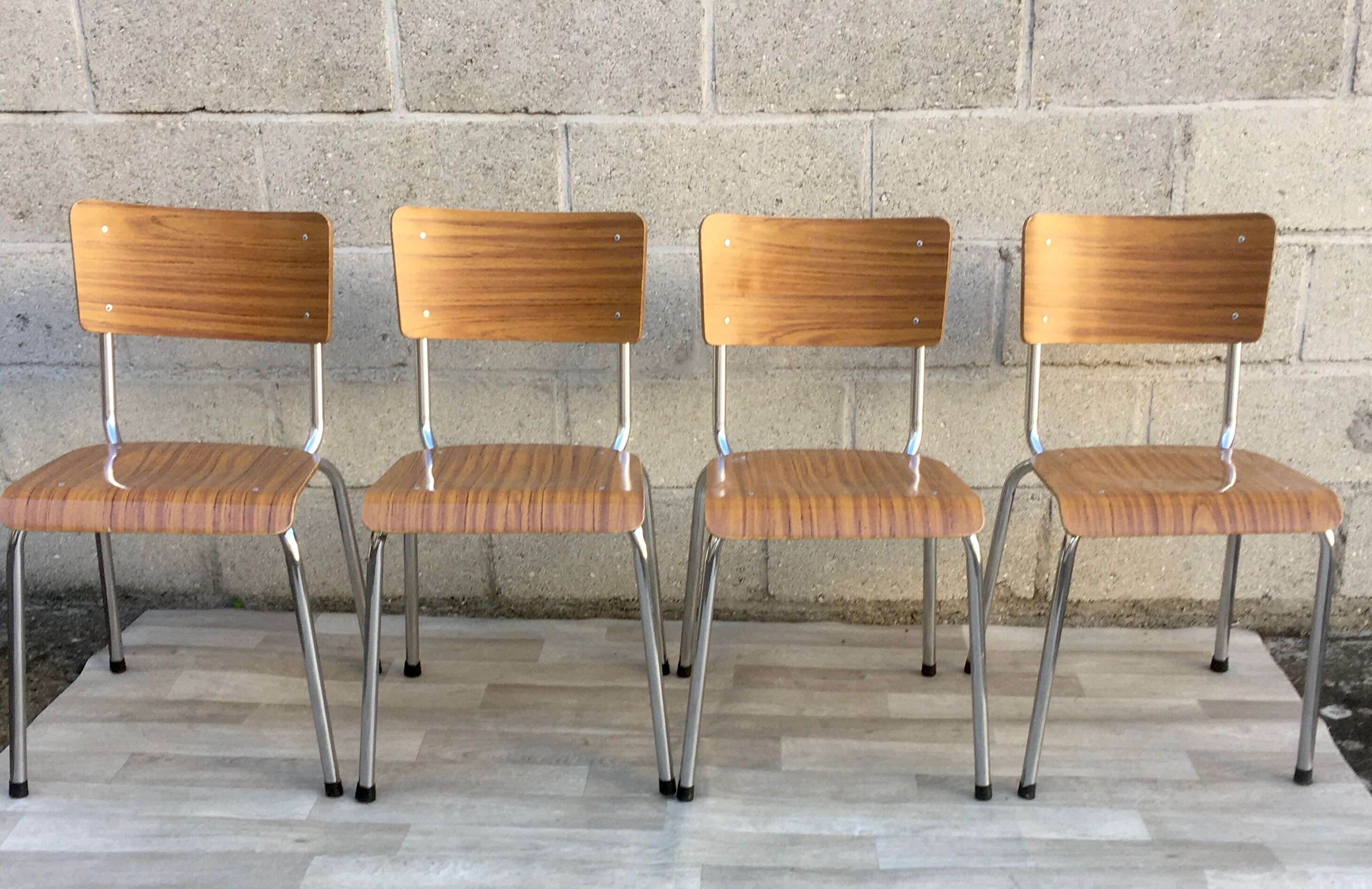 Set of 4 retro chairs in formica