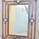 Metal mirror, wrought iron imitation leather straps and horse harness