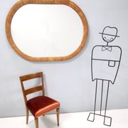 Oval Vintage Wall Mirror with Ash Root Frame, Italy