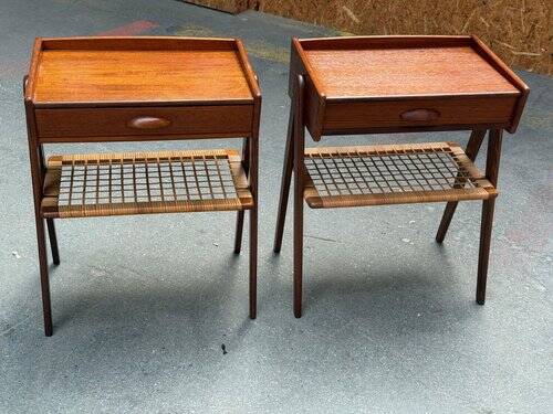 Set of 2 modernist Danish teak bedside tables by Søren Rasmussen, 1964