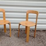 Pair of Bruno Rey Wooden Chairs