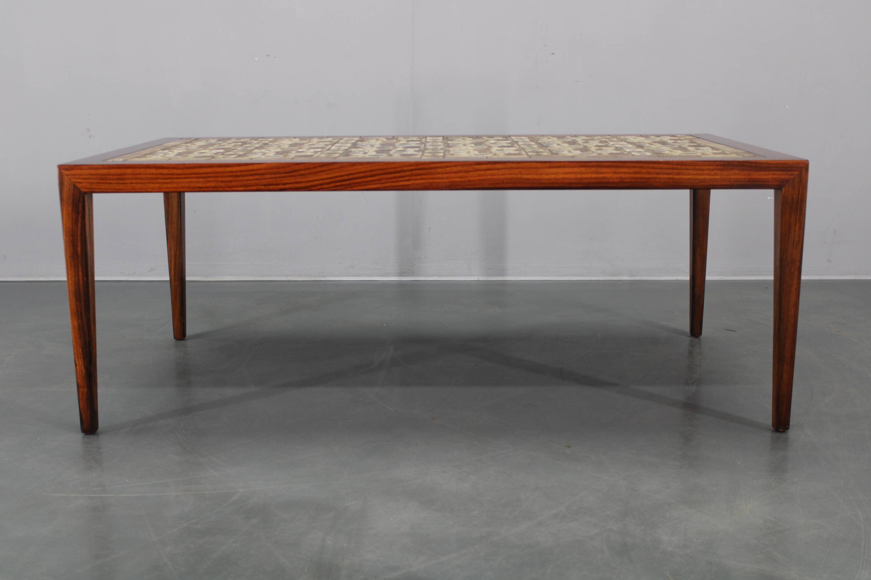 Mid-century Danish Haslev Mobelsnedkeri coffee table with Royal Copenhagen ceramic tiles