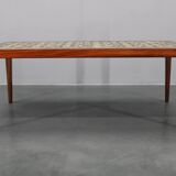 Mid-century Danish Haslev Mobelsnedkeri coffee table with Royal Copenhagen ceramic tiles