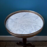 Pedestal table Oak and marble Louis XVI style
