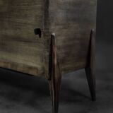 Buffet scandinave en frêne avec poignées en métal mat, style Mid-Century Modern, années 1960