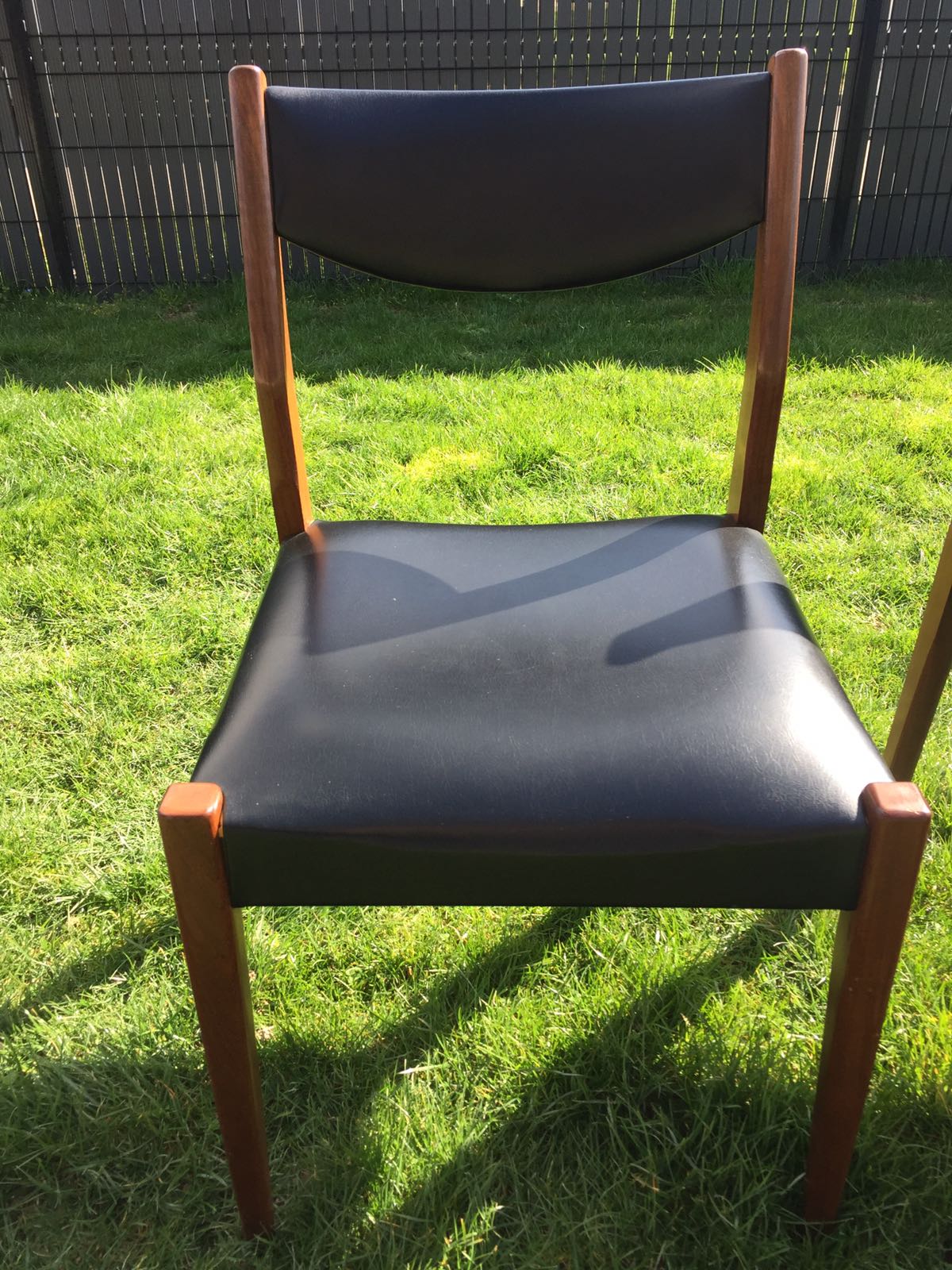 Set of 4 Scandinavian chairs from the 60s in black skai