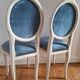 Pair of antique medallion chairs, boudoir seats in Louis XV style.