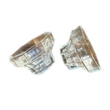 Pair of glass candle holders