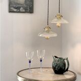 Duo of suspensions Holophane bistro style