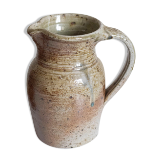 Antique stoneware pitcher signed