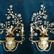 Large Italian gilt metal and crystal glass sconces from Banci Firenze, 1960s, set of 2