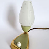 Set of 2 rockabilly fifties table lights with milk glass sconces with little dots